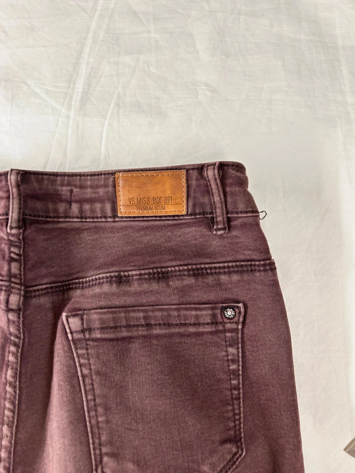 Rode wijnrode vintage hoge taille jeans van Vs. Miss – photo 10